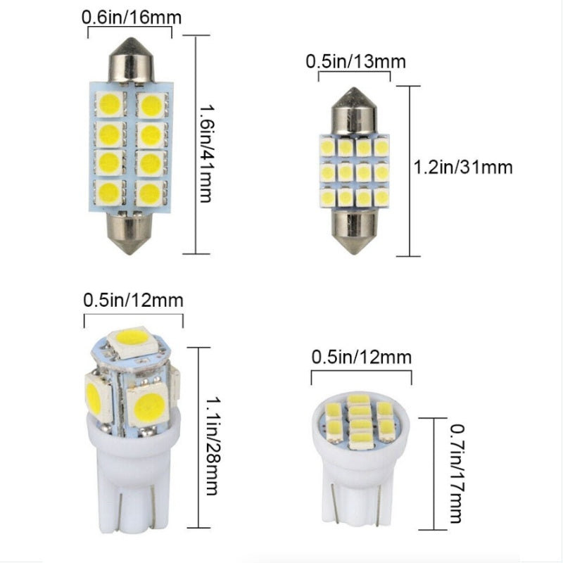 14-Piece White LED Interior Light Kit – LED interior bulb kit, photo 6