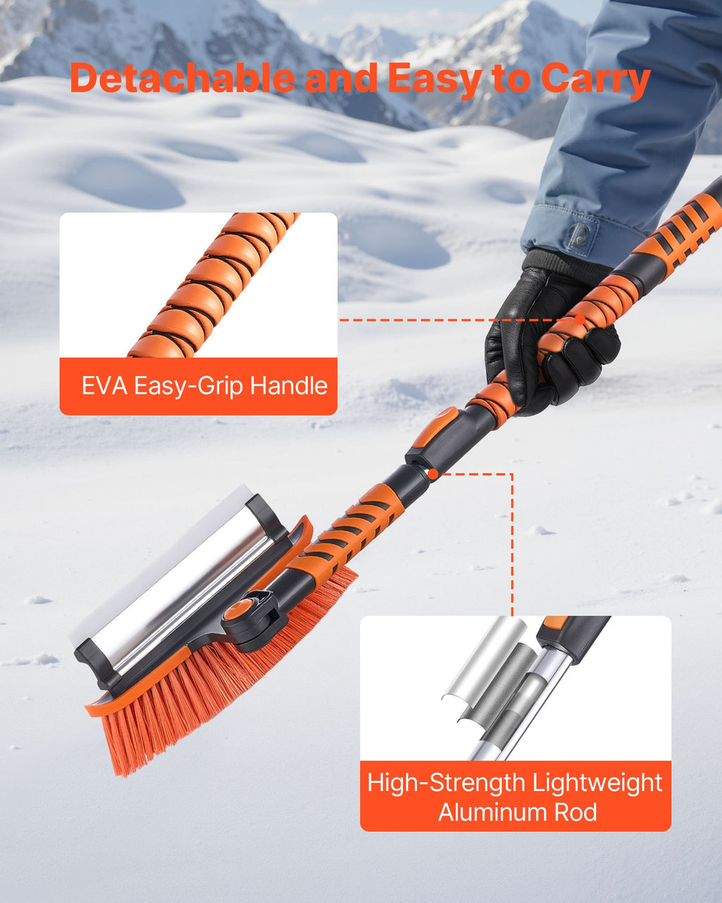 3-in-1 Extendable Snow Brush & Ice Scraper – snow brush and ice scraper, photo 5