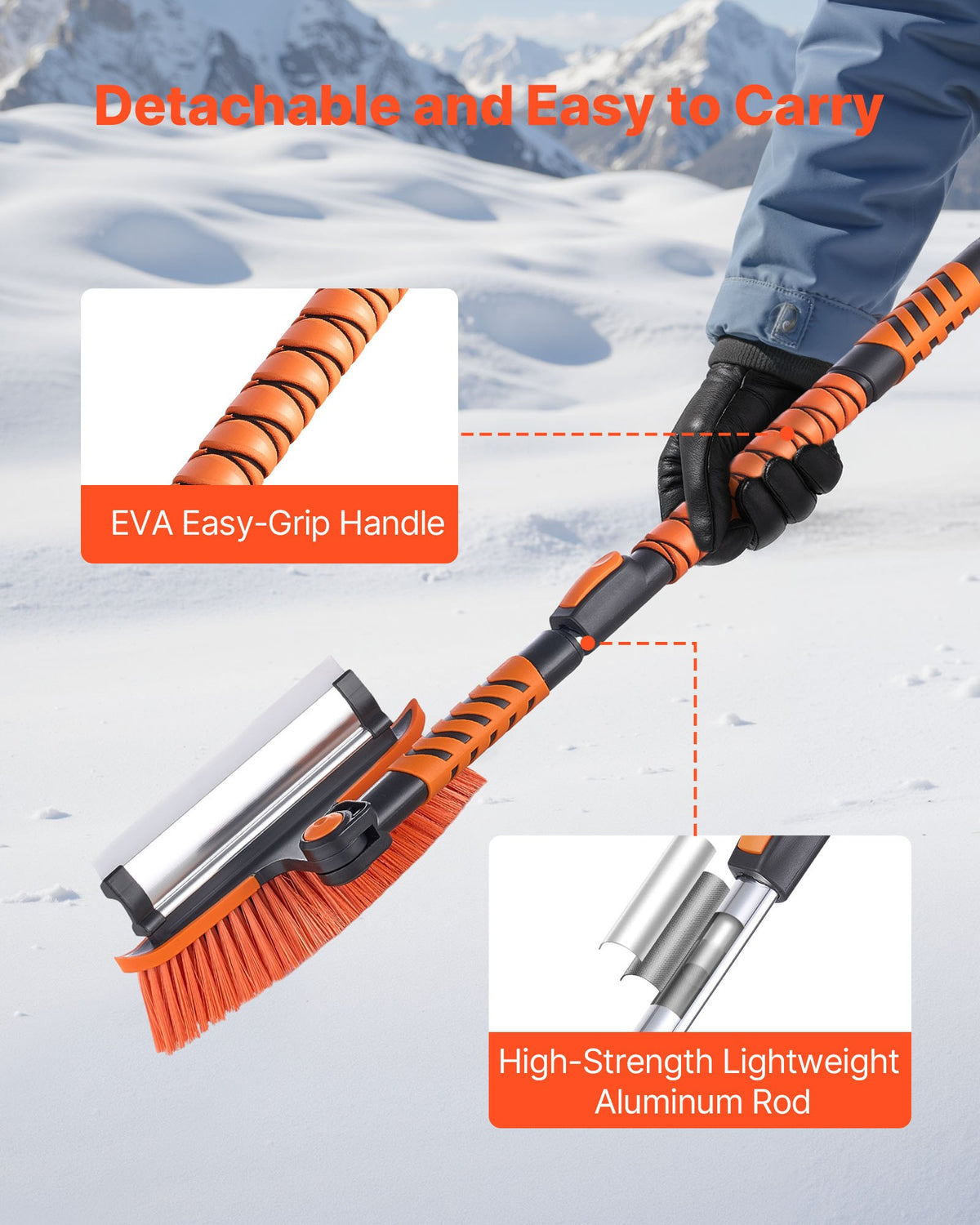 3-in-1 Extendable Snow Brush & Ice Scraper – snow brush and ice scraper, photo 5