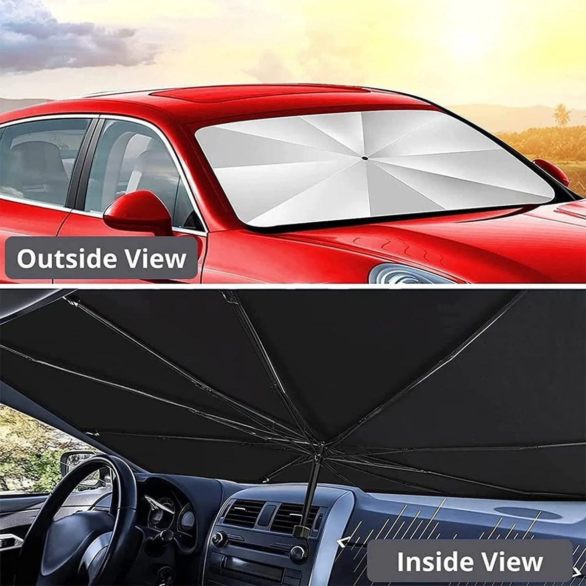 Windshield Sun Shade Umbrella, 57" (Larger Windshields) – windshield sun shade, photo 10