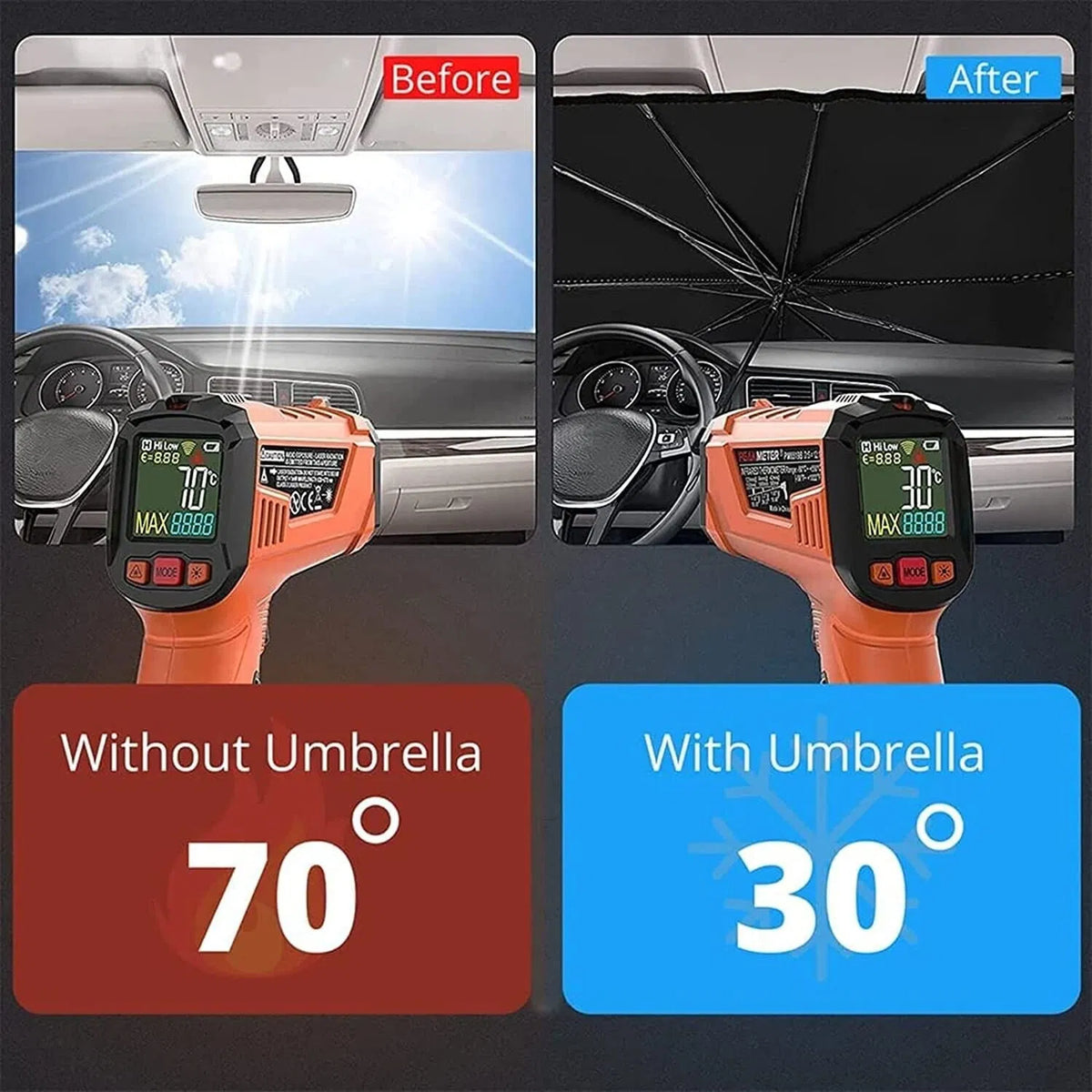 Windshield Sun Shade Umbrella, 51" (Compact & Sedan) – windshield sun shade, photo 9