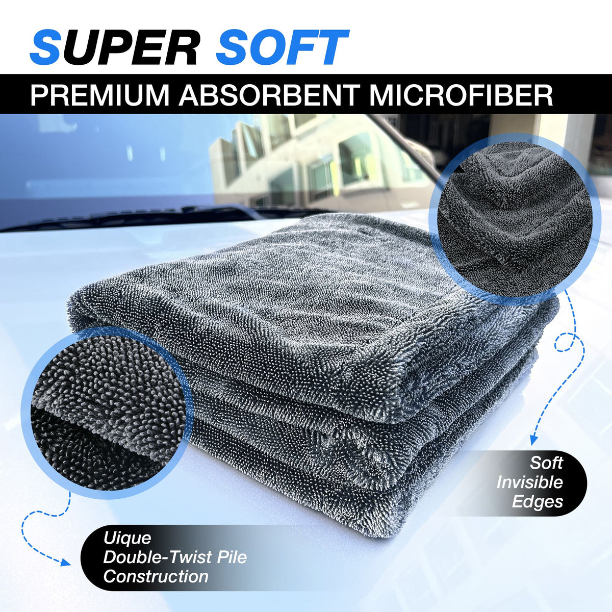 XL Microfiber Car Drying Towel - 1500 GSM - image 5