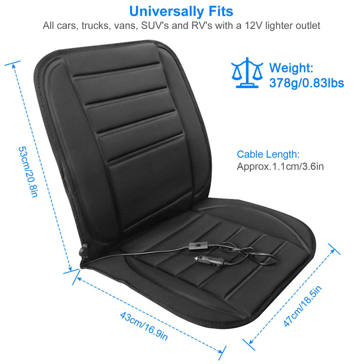 Heated Car Seat Cushion - 12V, Adjustable Heat - image 9