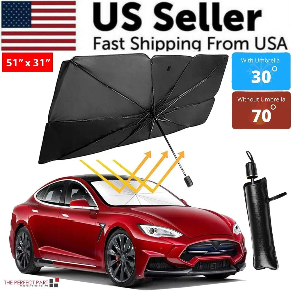 Windshield Sun Shade Umbrella, 51" (Compact & Sedan) – windshield sun shade, photo 11